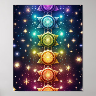 Kleurrijke chakra's poster