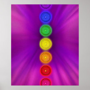 Kleurrijke chakra's poster