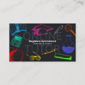 Kleurrijke Chalk Online Tutor op Slate Grey Visitekaartje (Voorkant)