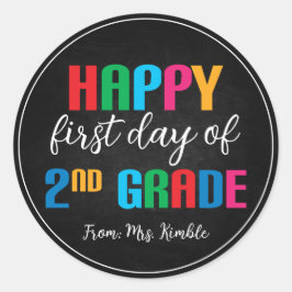 Kleurrijke Chalkboard 2e klas School Sticker