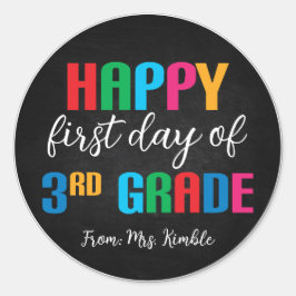 Kleurrijke Chalkboard 3rd Grade School Sticker