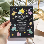 Kleurrijke Chalkboard Dinosaurus 1e Verjaardag Kaart