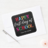 Kleurrijke Chalkboard School Sticker (vierkant) (Envelop)