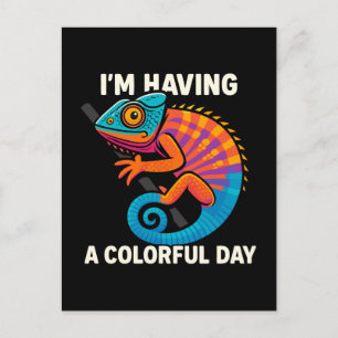 Kleurrijke Chameleon Hagedis Life Rainbow Reptile Feestdagenkaart