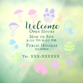 Kleurrijke Champignon Raamsticker