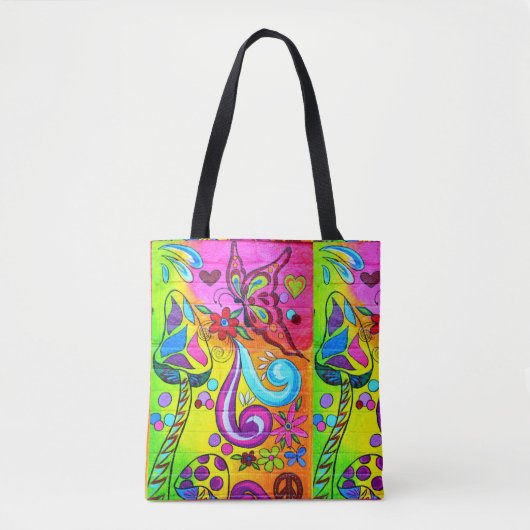 kleurrijke champignons tote bag (Voorkant)