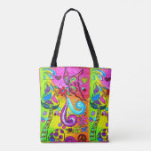 kleurrijke champignons tote bag (Achterkant)