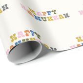 Kleurrijke Chanoeka Westerne Retro Unieke Leuke Va Cadeaupapier (Rol Hoek)