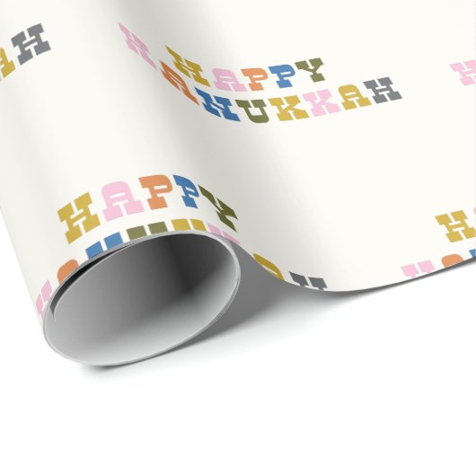 Kleurrijke Chanoeka Westerne Retro Unieke Leuke Va Cadeaupapier (Rol Hoek)