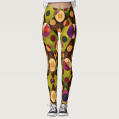 Kleurrijke Chaos Abstracte Print Leggings (Voorkant)