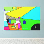 Kleurrijke chaos canvas afdruk (Insitu (Houten vloer))