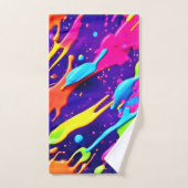 Kleurrijke Chaos in Abstracte Splatter Bad Handdoek (Handdoek)
