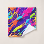 Kleurrijke Chaos in Abstracte Splatter Bad Handdoek (Wasdoekje)