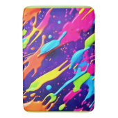 Kleurrijke Chaos in Abstracte Splatter Badmat (Voorkant Verticaal)
