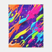 Kleurrijke Chaos in Abstracte Splatter Fleece Deken (Voorkant)