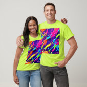 Kleurrijke Chaos in Abstracte Splatter T-shirt (Unisex)