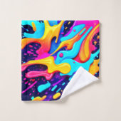 Kleurrijke Chaos Kunst Bad Handdoek (Wasdoekje)