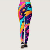 Kleurrijke Chaos Kunst Leggings (Achterkant)