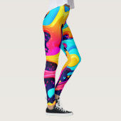 Kleurrijke Chaos Kunst Leggings (Rechts)