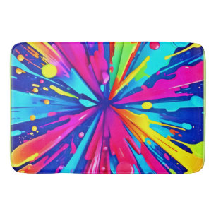 Kleurrijke Chaos: Paint Splatter Abstracte kunst Badmat