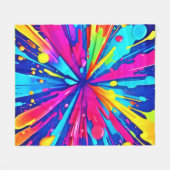 Kleurrijke Chaos: Paint Splatter Abstracte kunst Fleece Deken (Voorkant (Horizontaal))