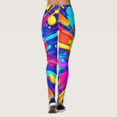Kleurrijke Chaos: Paint Splatter Abstracte kunst Leggings (Achterkant)
