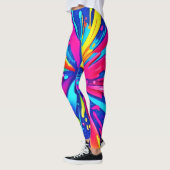 Kleurrijke Chaos: Paint Splatter Abstracte kunst Leggings (Links)