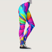 Kleurrijke Chaos: Paint Splatter Abstracte kunst Leggings (Rechts)