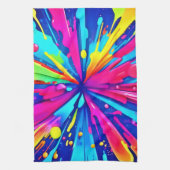 Kleurrijke Chaos: Paint Splatter Abstracte kunst Theedoek (Verticaal)