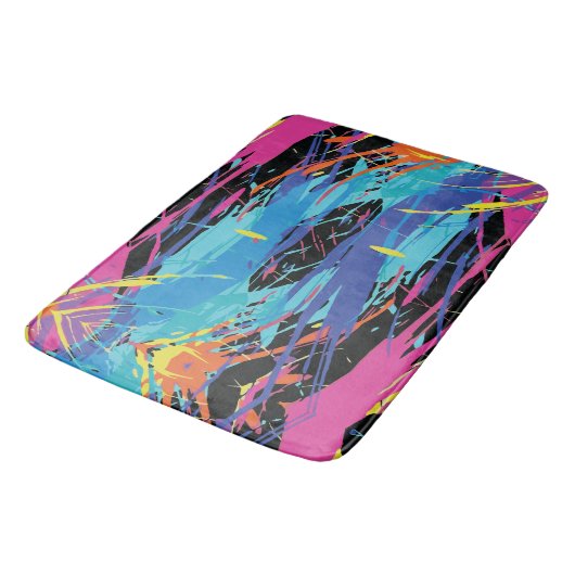 Kleurrijke Chaos: Splashes en Lines Badmat (Gekanteld)