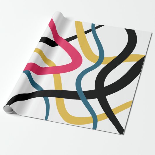 Kleurrijke, chaotische, gedurfde, levendige modern cadeaupapier (Uitgerold)