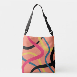 Kleurrijke, chaotische, gedurfde, levendige modern crossbody tas