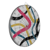 Kleurrijke, chaotische, gedurfde, levendige modern dartbord (Voorkant Links)