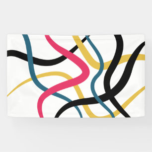 Kleurrijke, chaotische, gewaagde, levendige modern spandoek