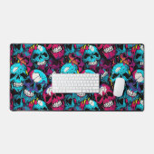 Kleurrijke chaotische schedel bureaumat (Keyboard & Muis)