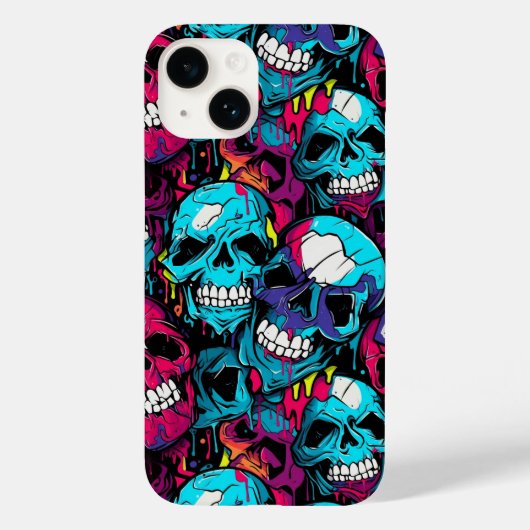 Kleurrijke chaotische schedel Case-Mate iPhone case (Achterkant)