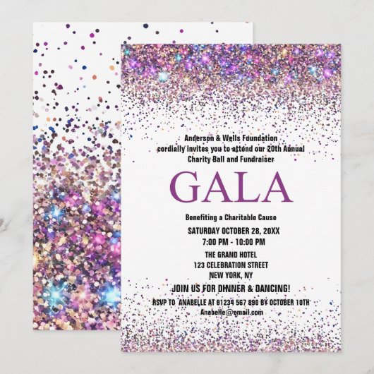 Kleurrijke Charity Ball Corporate Fondsenwervende  Kaart (Voorkant / Achterkant)