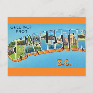 Kleurrijke Charleston SC Groet Briefkaart