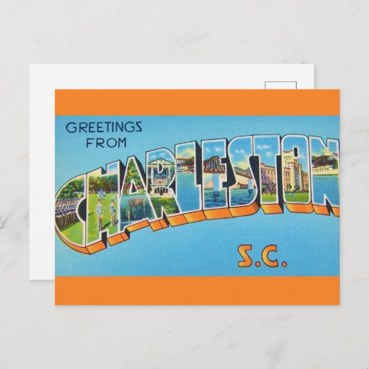 Kleurrijke Charleston SC Groet Briefkaart (Voorkant / Achterkant)
