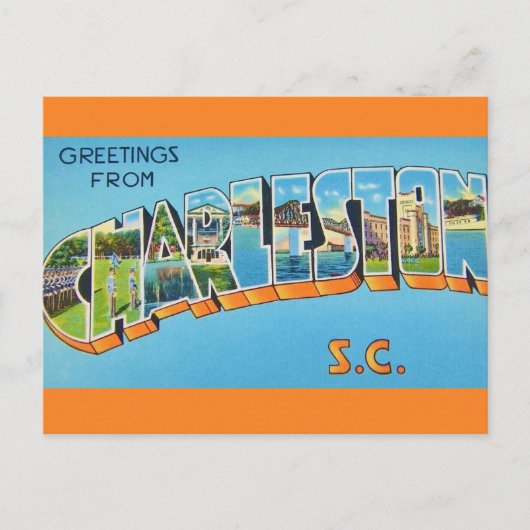 Kleurrijke Charleston SC Groet Briefkaart (Voorkant)