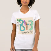 Kleurrijke Charleston South Carolina netnummer T-shirt (Voorkant)