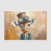 Kleurrijke Charmante Giraffe, Top Hat AE5L Decoupa Tissuepapier (Voorkant)