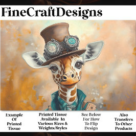 Kleurrijke Charmante Giraffe, Top Hat AE5L Decoupa Tissuepapier