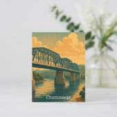Kleurrijke Chattanooga Tennessee Reizen Briefkaart (Staand voorkant)