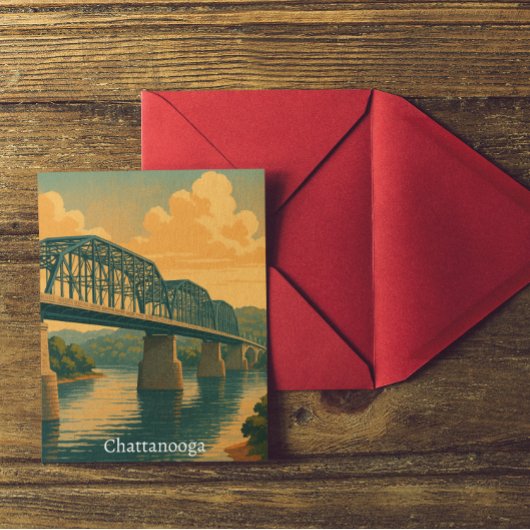 Kleurrijke Chattanooga Tennessee Reizen Briefkaart