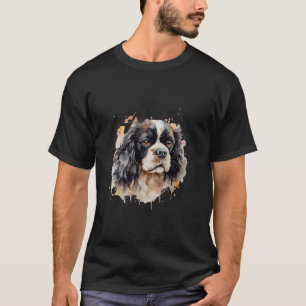 Kleurrijke Chavalier King Charles Spaniel Waterver T-shirt