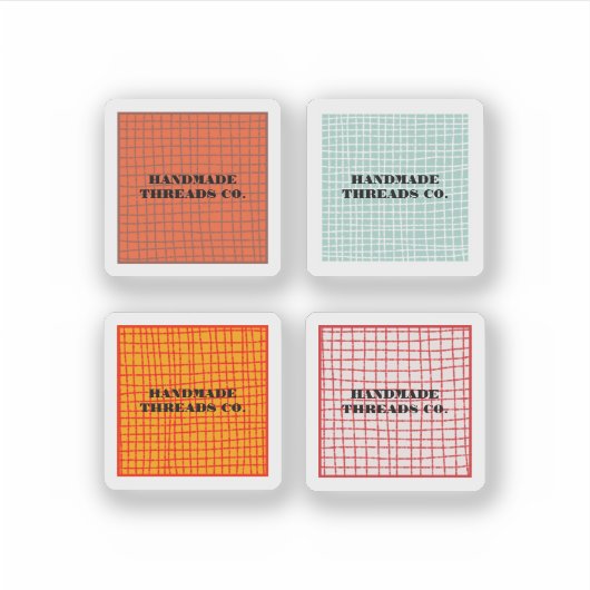 Kleurrijke Check Pattern Handgemaakte Kleding Busi Sticker (Voorkant)