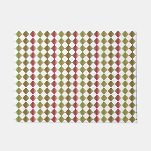 Kleurrijke Checker Diamond Patroon Deurmat (Voorkant)