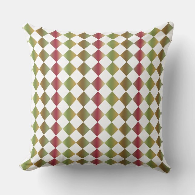Kleurrijke Checker Diamond Patroon Kussen (Voorkant)