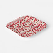 Kleurrijke Checkerboard Hart Valentijn Papier Bord (Gebogen)